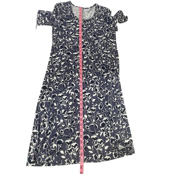 Garnet Hill Seamed Knit Trapeze Dress Nightshadow Floral Small Travel Vacation - Picture 12 of 15